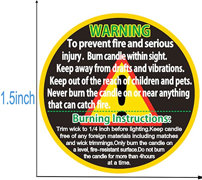 Candle Warning Labels 500 Count with Dispenser – Crimson Candle Supply