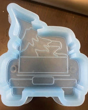 Load image into Gallery viewer, Christmas Tree Truck (rear view) Silicone Mold 5.25”tall x 5”wide x 1&quot; deep
