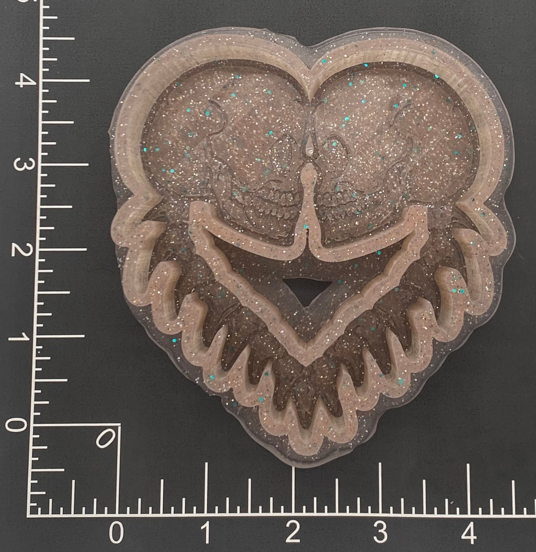 Skeleton Heart Silicone Mold 4” tall x 4” wide x 1