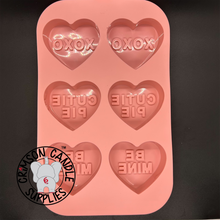 Load image into Gallery viewer, Conversation Hearts 6 pack Silicone Mold
