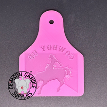 Load image into Gallery viewer, Cow Tag Silicone Mold 3&quot;W x 4&quot;T x 1&quot;D
