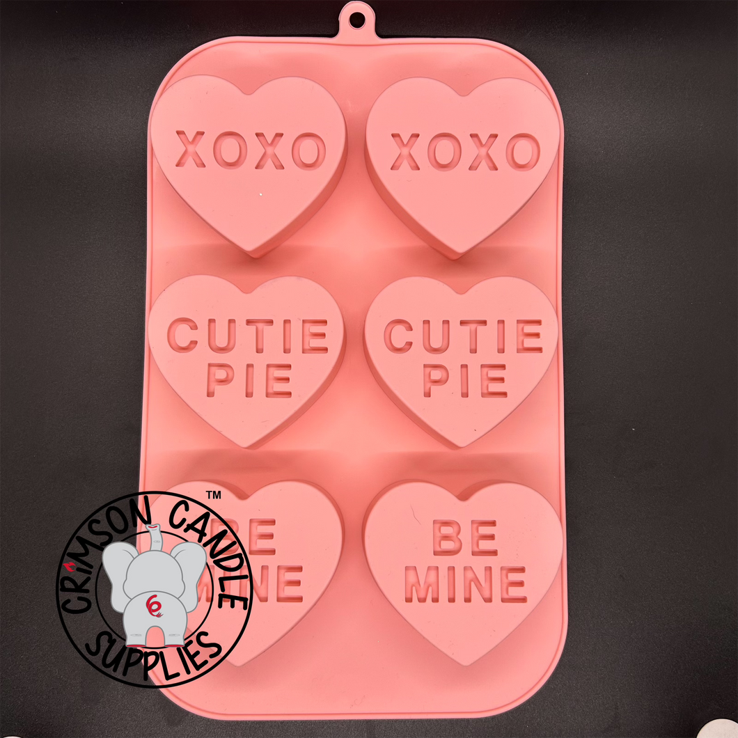 Conversation Hearts 6 pack Silicone Mold