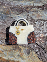 Load image into Gallery viewer, Purse with Leopard Print Silicone Mold 4&quot;wide x 4”tall x 1&quot; deep
