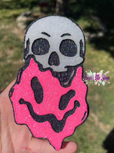 Load image into Gallery viewer, Melting Smiley Face Skull Silicone Mold 3&quot; wide x 5&quot; tall x 1&quot; deep
