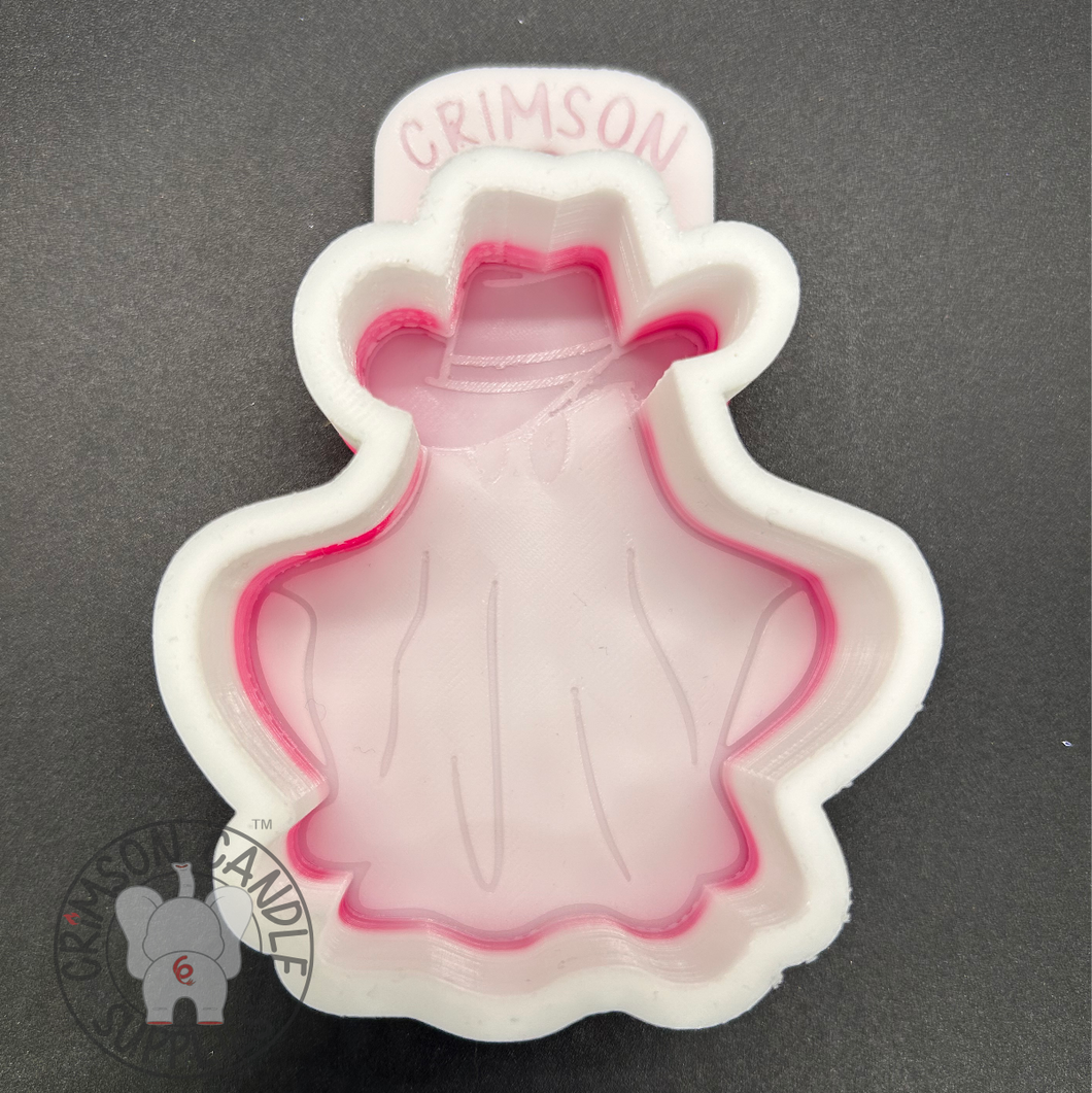 Cowboy Ghost Silicone Mold 3 in. tall x 2 1/2 in. wide x 1 in. deep