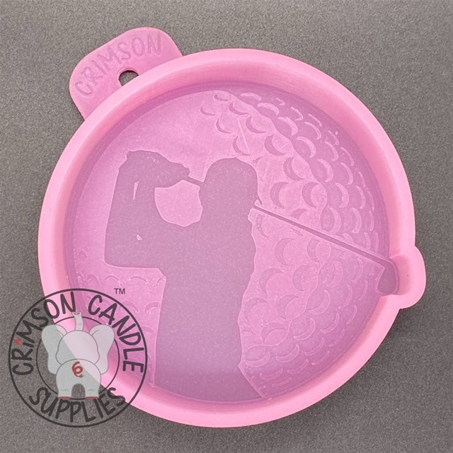 Golf Ball with Silhouette of Golfer Silicone Mold 4.25
