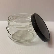 Load image into Gallery viewer, Glass Tureen Jar with Black Lid 10 oz.
