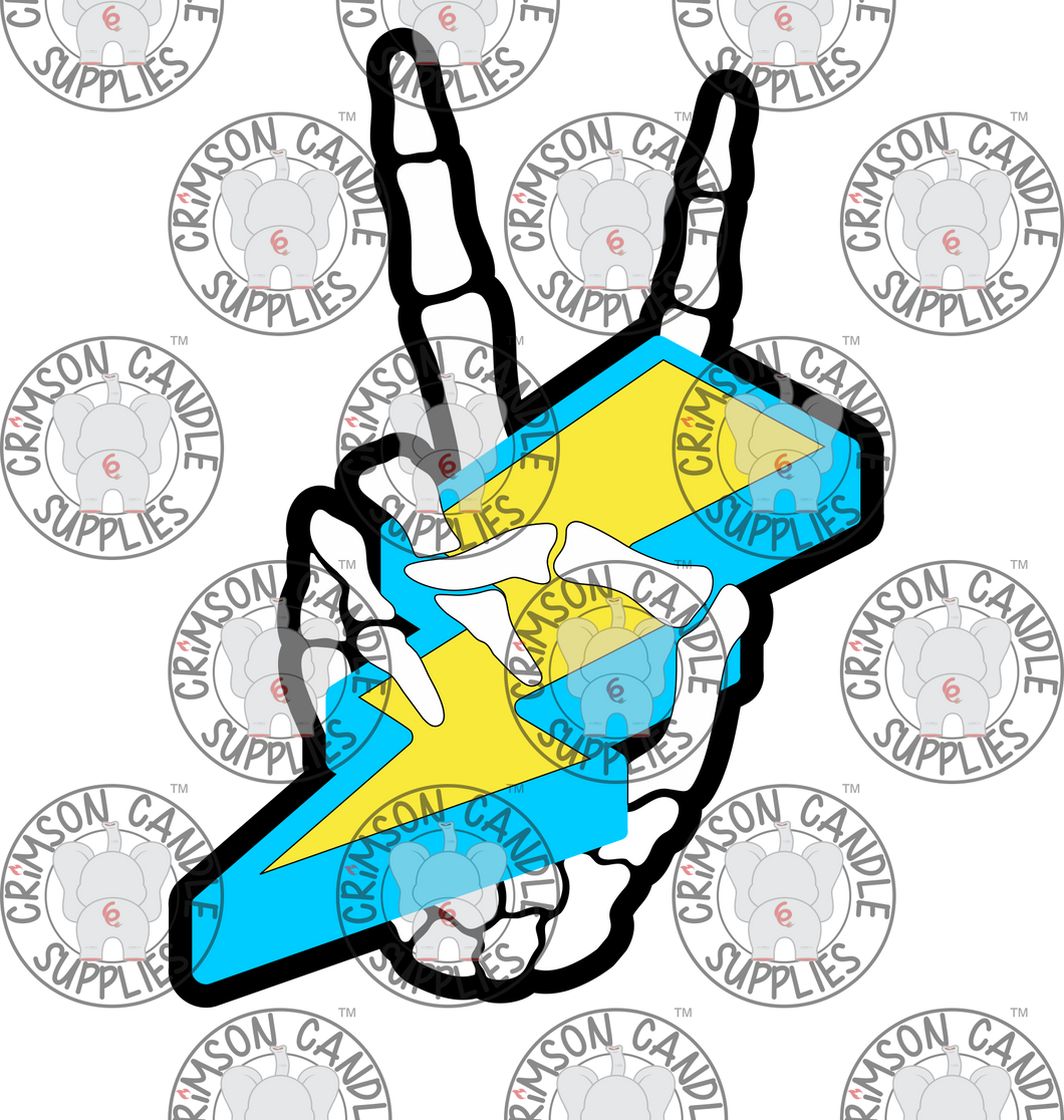 INSTANT DOWNLOAD for Peace Skeleton Hand with Lightning Bolt (3.834