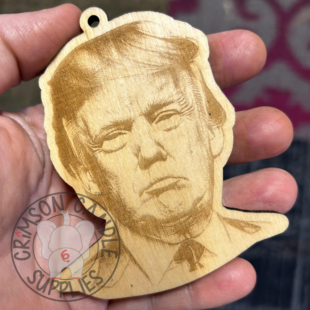 Trump Face Wooden Ornament