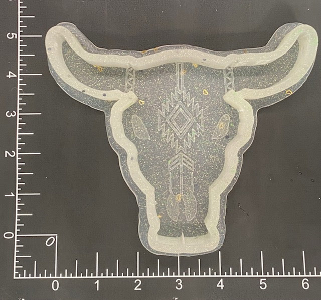 Aztec Bull Skull (©CCS) Silicone Mold 5” tall x 6” wide x 1