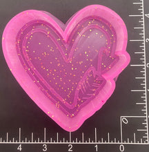Load image into Gallery viewer, Heart with Arrow and Feather Silicone Mold 4”W x4”H x  1&quot; deep.
