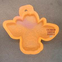 Load image into Gallery viewer, Cow with Cowboy Hat Silicone Mold 4&#39; H x 5&quot; W x 1&quot; deep
