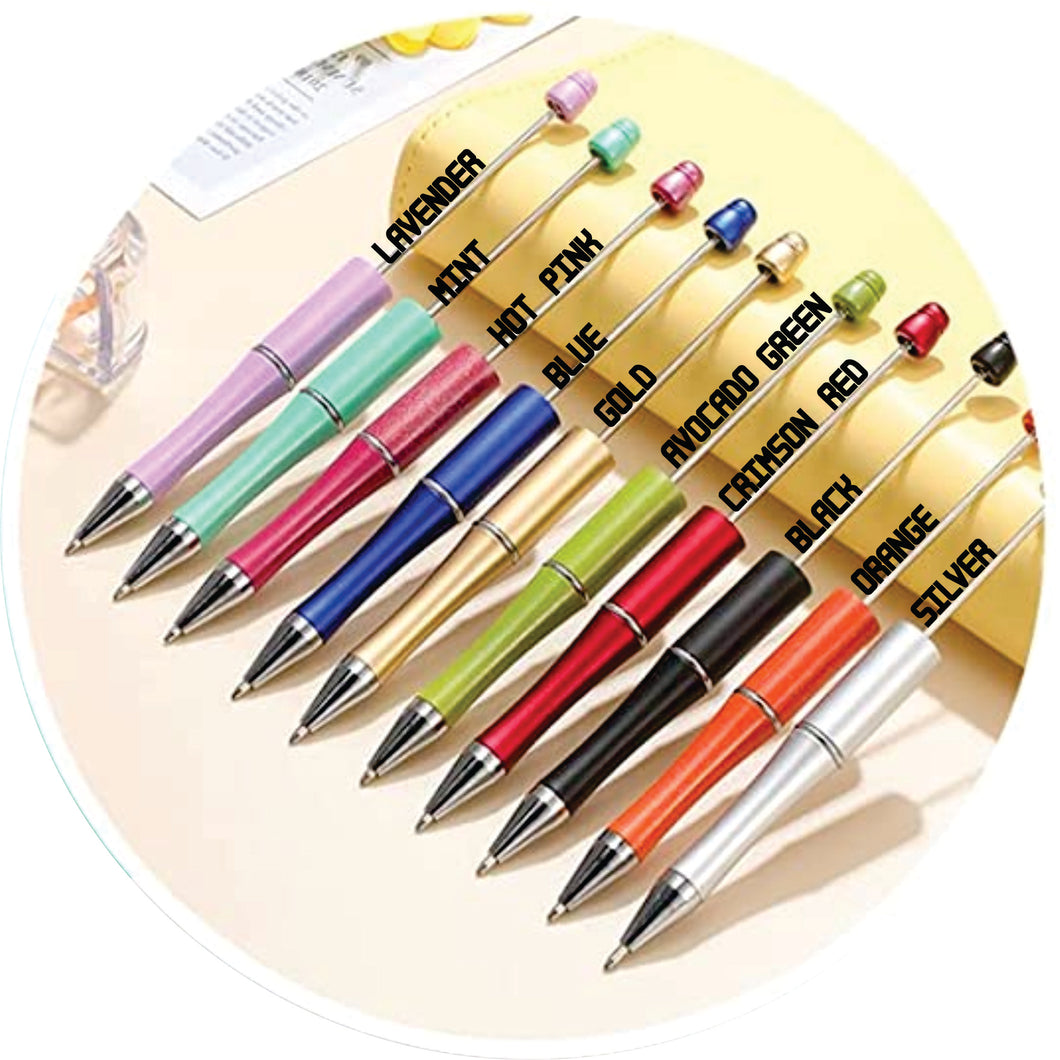Plastic Beadable Ballpoint Pen - Black Ink (3 Ct.) (Beads sold separately)