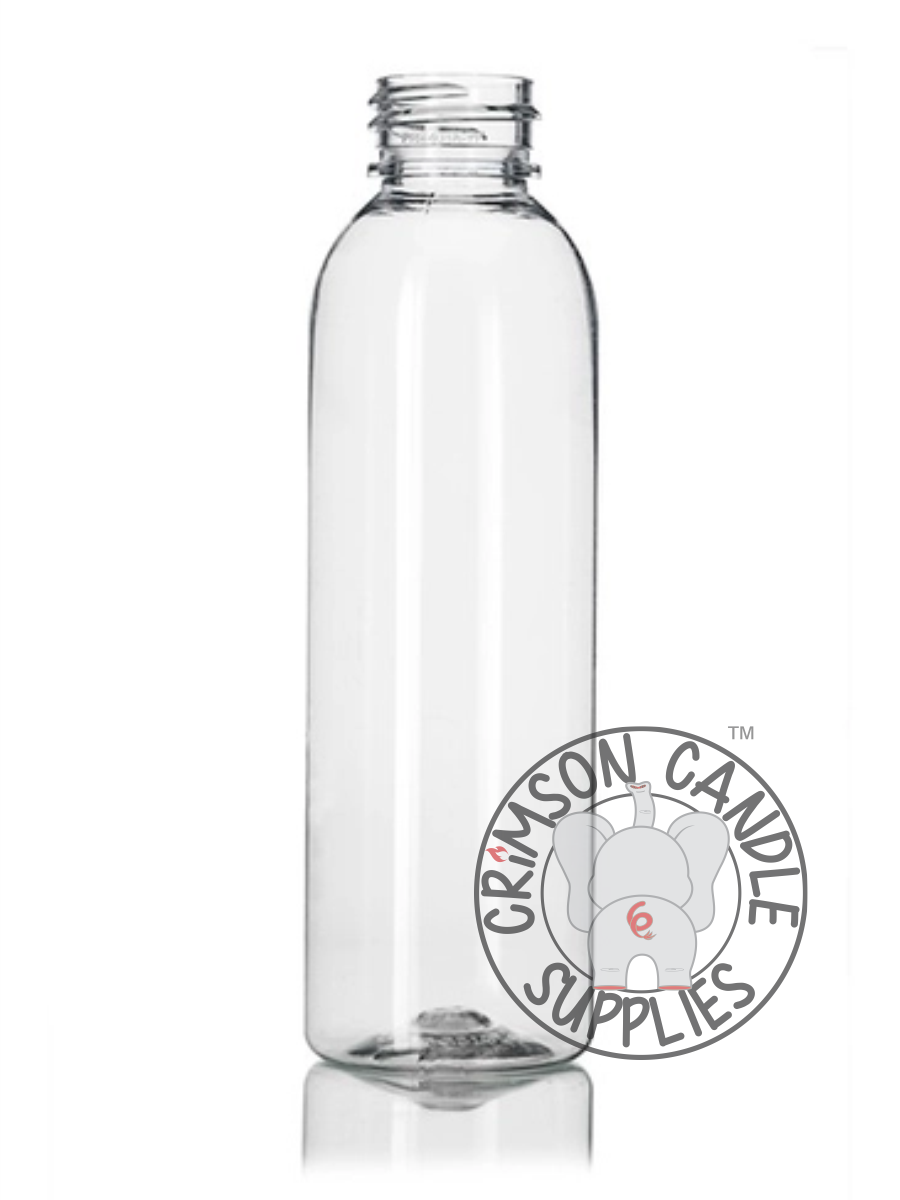4 oz clear PET plastic cosmo round bottle with 24-410 neck finish (12 ct. bag)