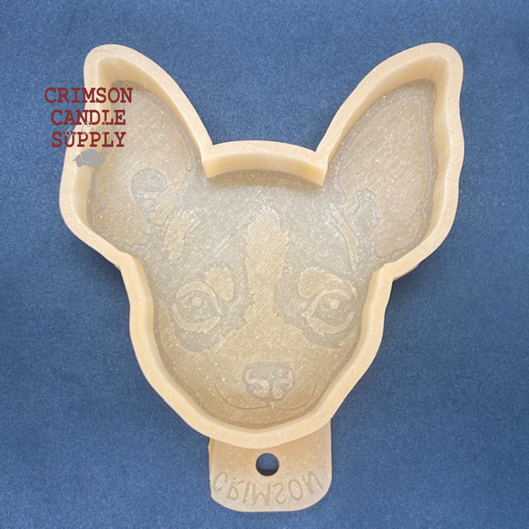 Chihuahua Face Silicone Mold 4.5” tall x 4.5” wide x 1