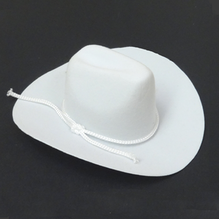 Flocked Stetson Cowboy Hat Trinket – 5″ White