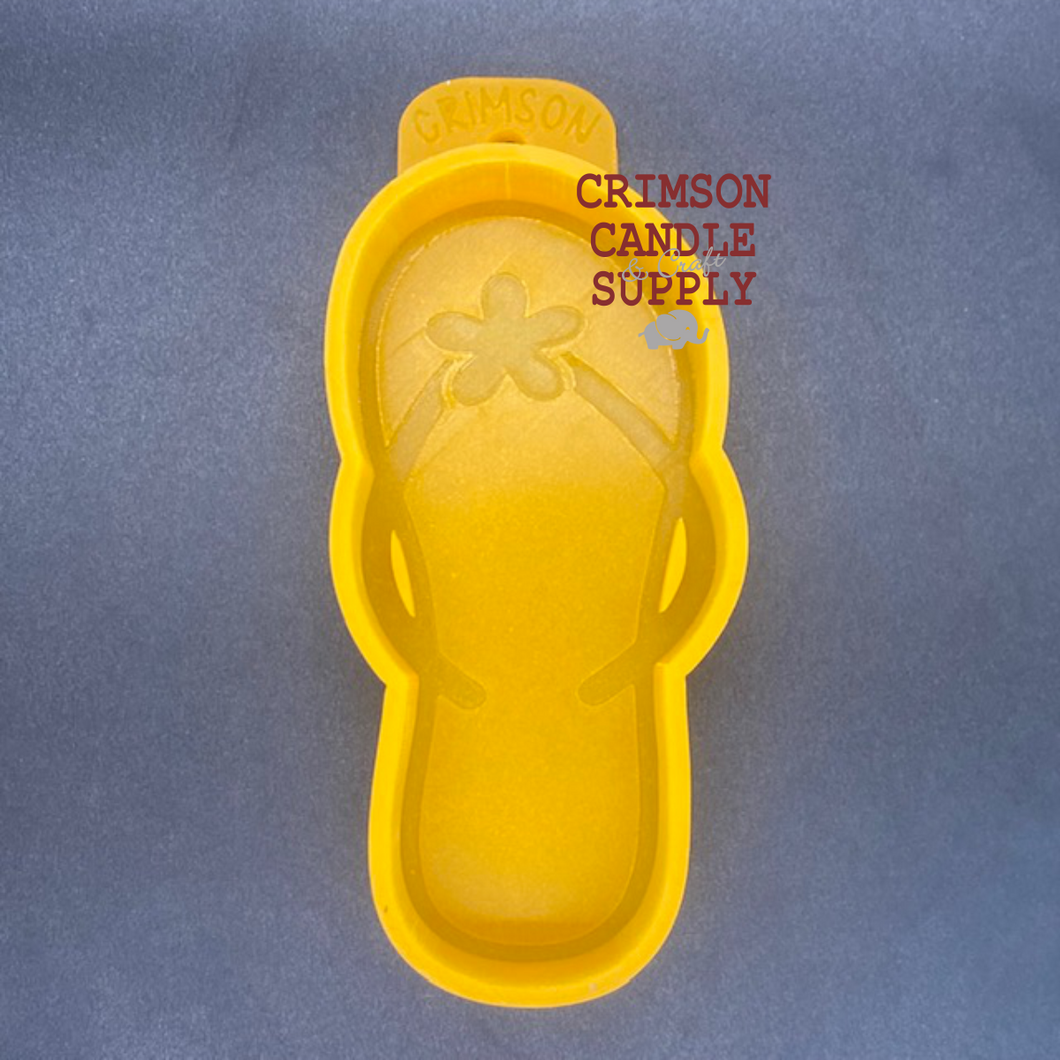 Flip Flop with Flower Silicone Mold  2.5” W x 5” T x 1