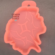 Load image into Gallery viewer, Zodiac Gemini Silicone Mold  4.5” H x  3.5&quot; W x 1&quot; deep
