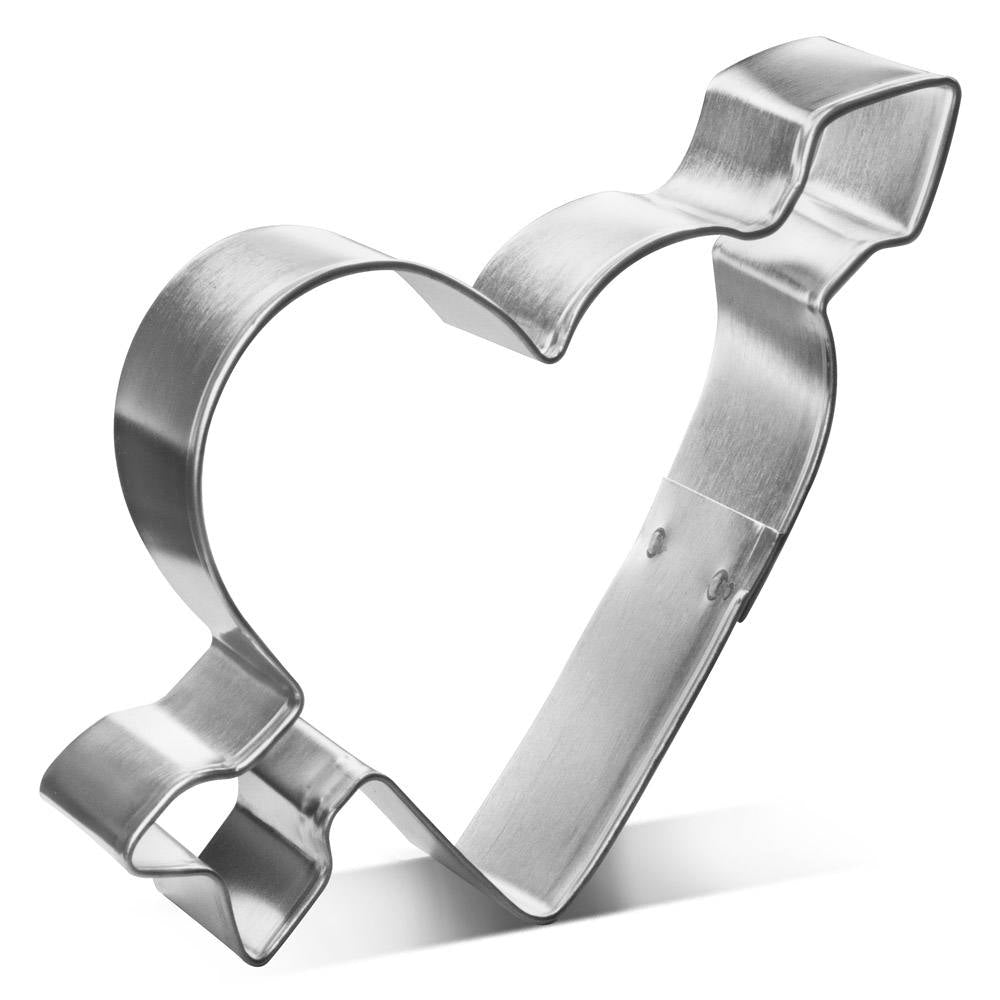 Heart with Arrow metal cookie cutter 4.25”