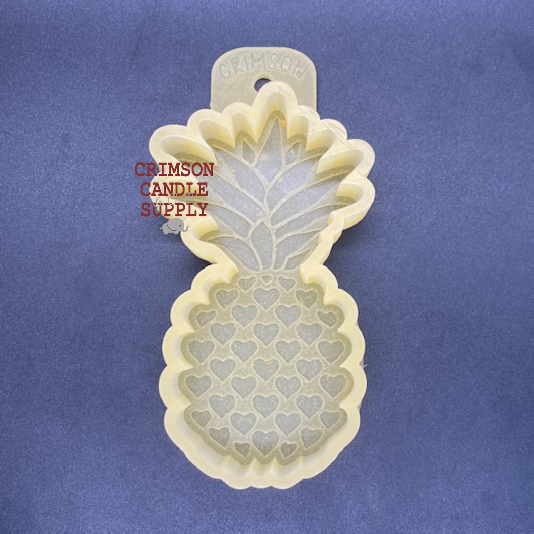 Hearts Pineapple Silicone Mold 5” tall x 3” wide x 1