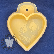 Load image into Gallery viewer, Skull Inside Heart Silicone Mold 3.75&quot; Tall x 3.5&quot; Wide x 1&quot; deep
