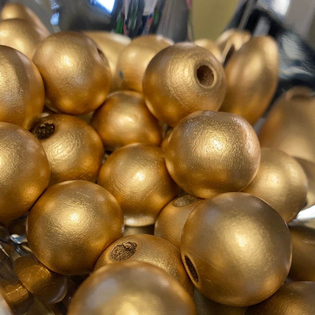 Bubblegum Beads Wooden Gold (2 Ct.)