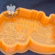 Load image into Gallery viewer, Jeep Sleigh Santa Pulled by Rubber Duck Silicone Mold 1&quot; deep
