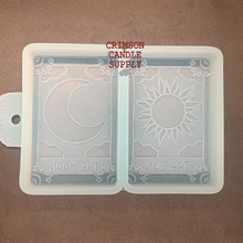 Load image into Gallery viewer, Tarot Cards 2 Pack Silicone Mold 4” H x 5.5&quot; W x 1&quot; deep (4&quot; H x 2.75&quot; W each)
