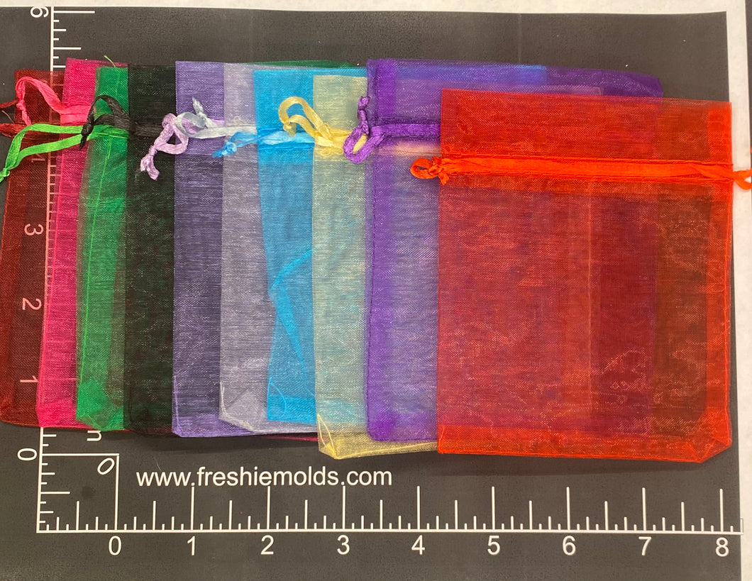 Organza Bag Mesh 4.5” tall x 3.5” wide (pack of 10 assorted colors)