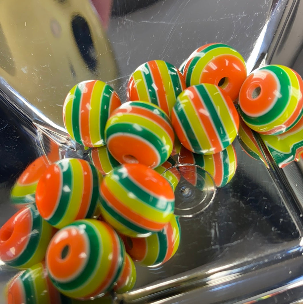 Bubblegum Beads Rainbow Orange/Green (6 Ct.)