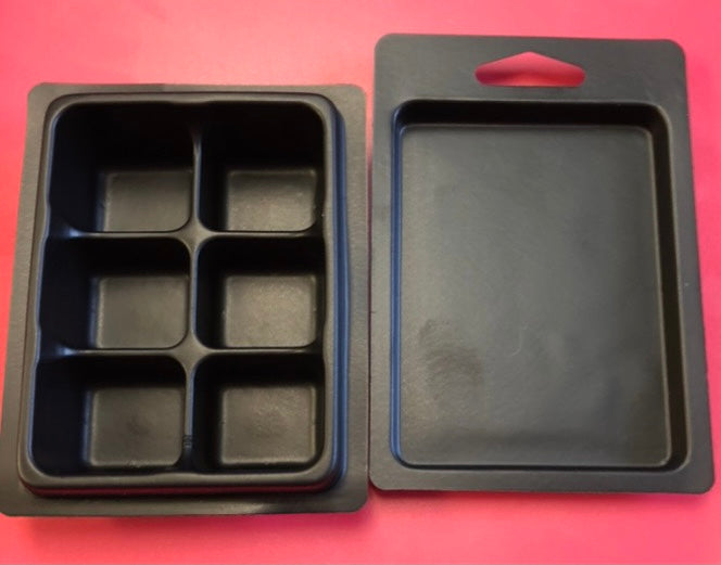 Black Clamshell Tart Mold 6 Compartment 2.4 oz