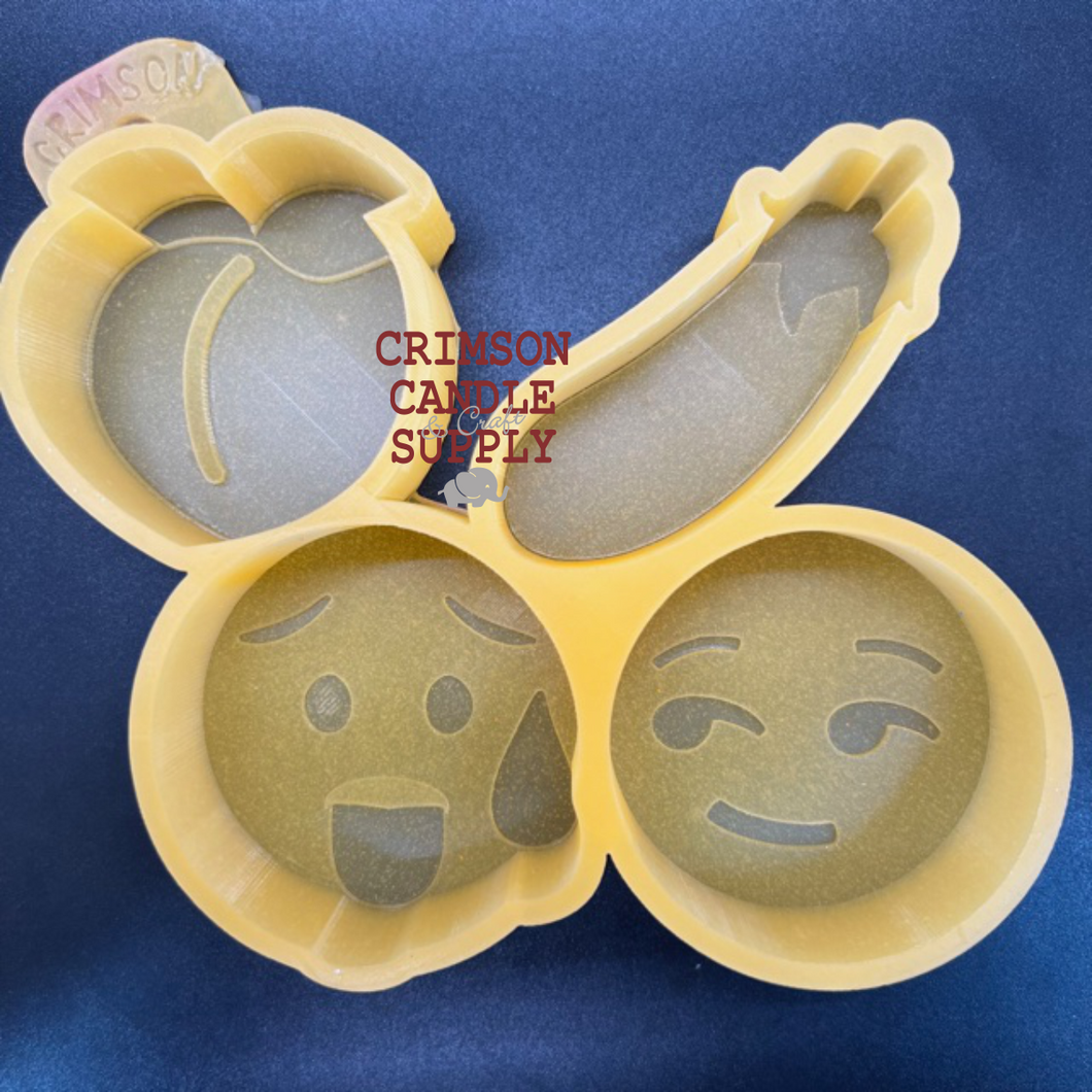 Thirsty Emoji 4 pack Mini Silicone Mold  6” W x 5.5” T x 1