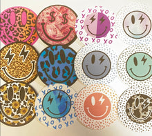 Load image into Gallery viewer, 2.5” Cardstock Circles Animal Print Smileys
