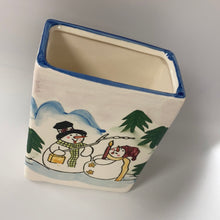 Load image into Gallery viewer, Ceramic Christmas Snowman Rectangle Container 12 oz.
