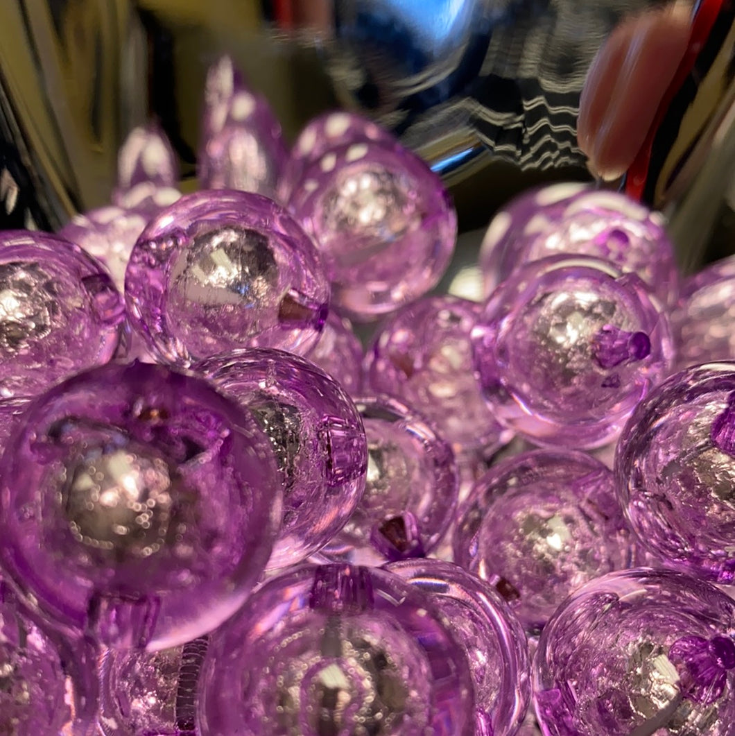 Bubblegum Beads Translucent Purple with Foil Center (2 Ct.)