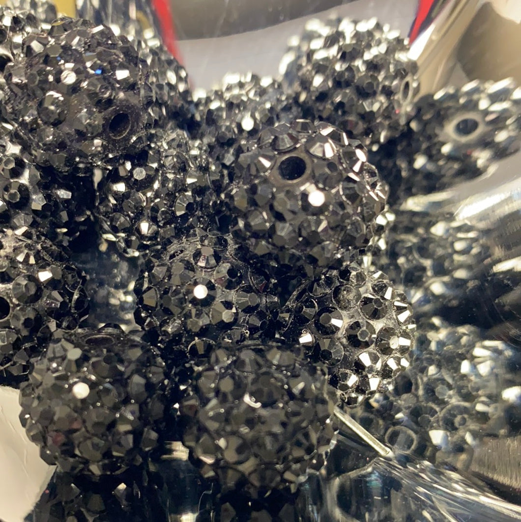 Bubblegum Beads Black Rhinestone Gems (2 Ct.)