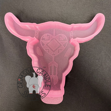 Load image into Gallery viewer, HEART Aztec Bull Skull (©CCS) Silicone Mold 6&quot;W x 5&quot;T x 1&quot; deep

