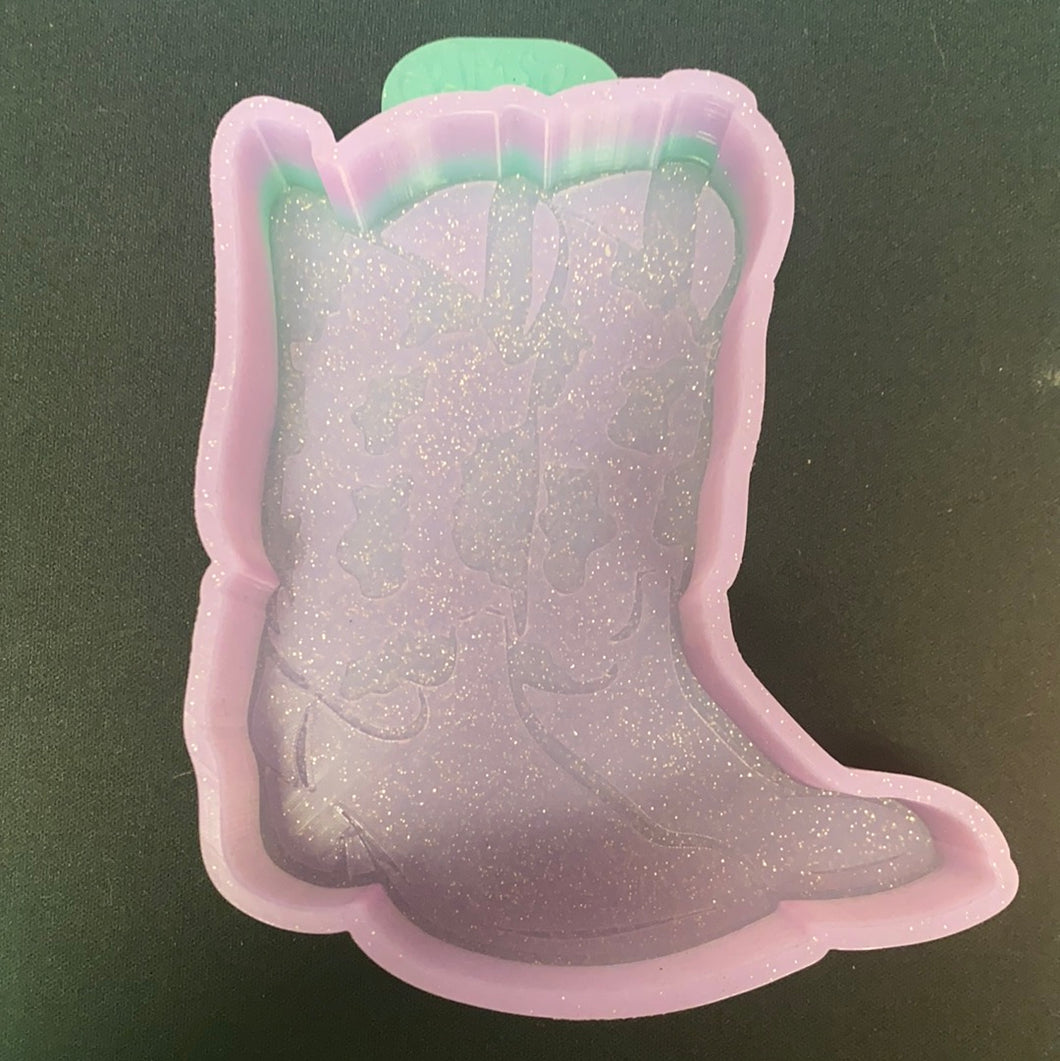 Cow Print Cowboy Boots Silicone Mold 5”T x 4.5”W x 1”D
