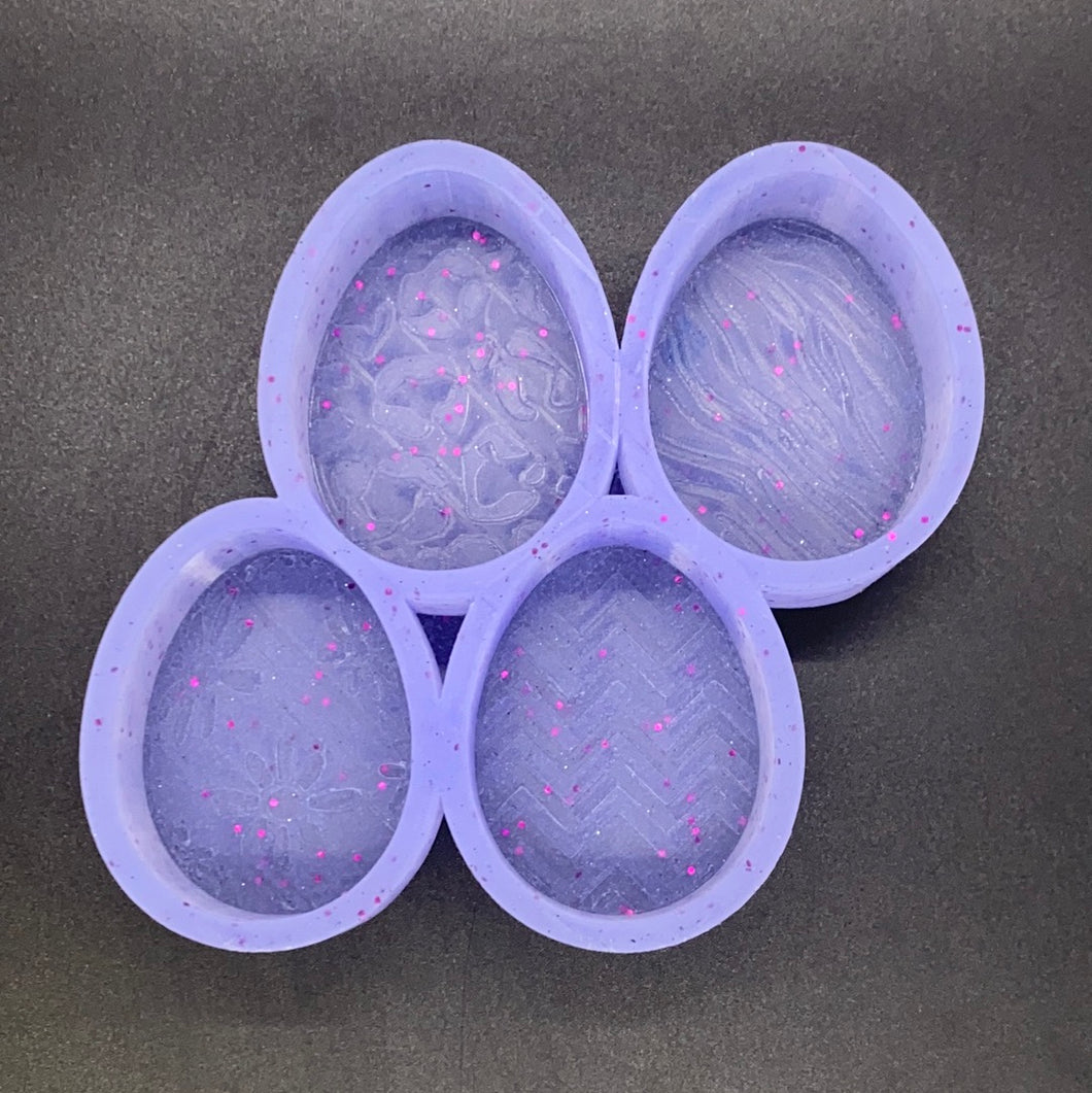 Easter Egg 4 Pack Silicone Mold (each egg is 1.75 W x 2.25 H x 1