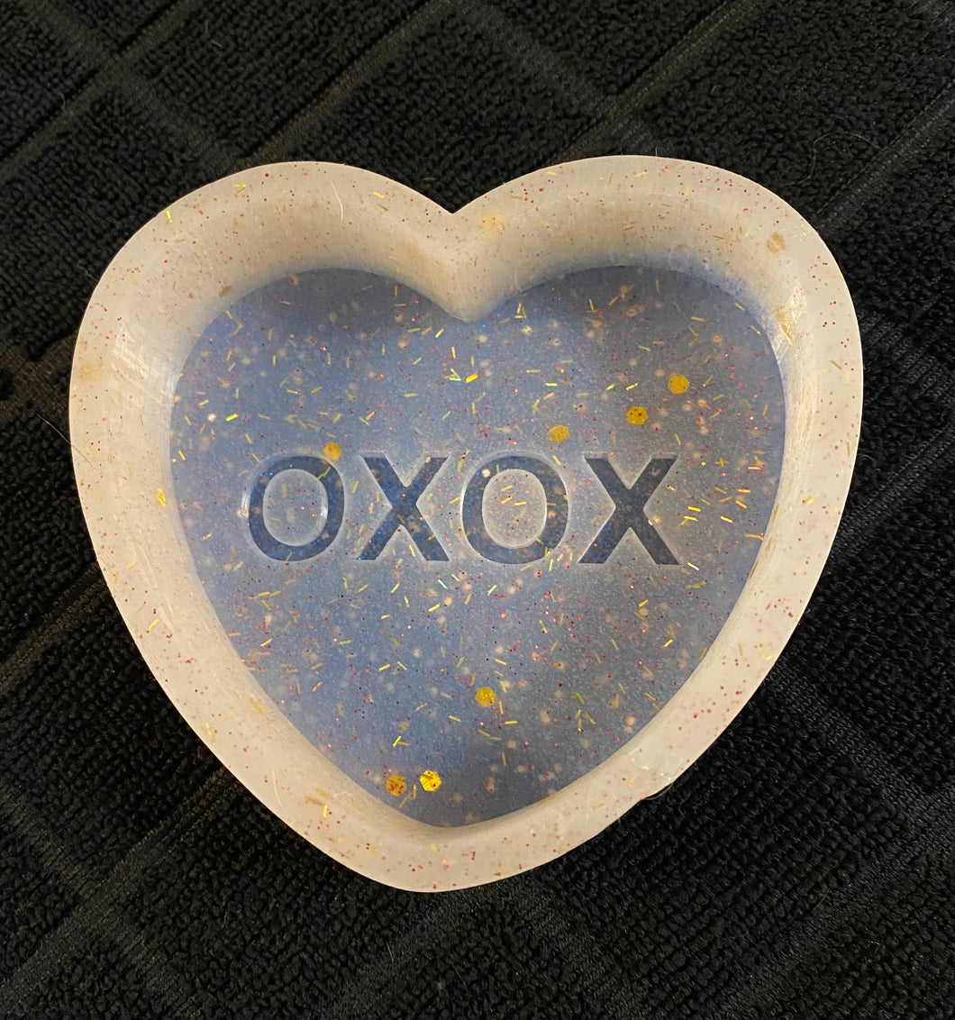 Heart Conversation Candy XOXO Silicone Mold 3.5”tall x 3.2”wide x 1