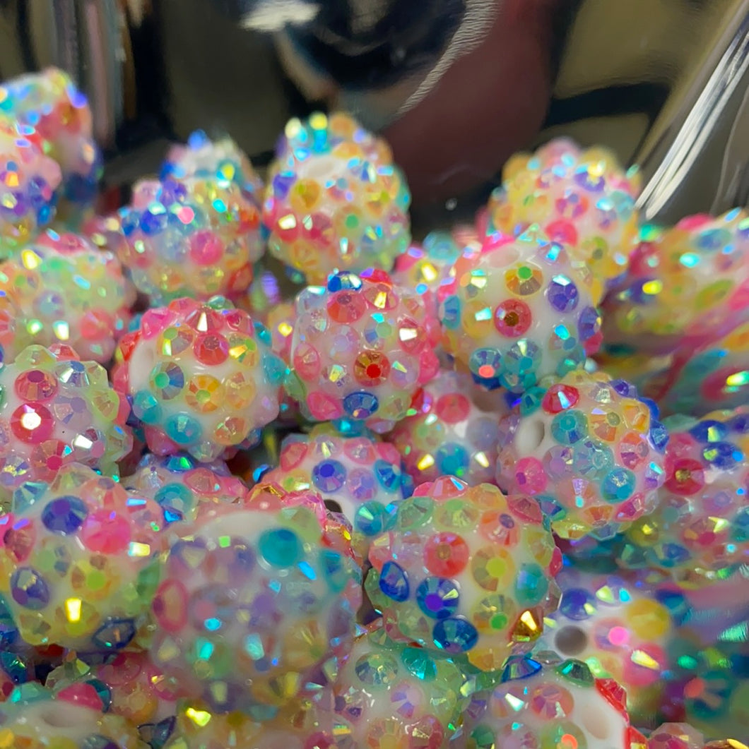 Bubblegum Beads Pastel Multi Colored Rhinestone Gems (2 Ct.)