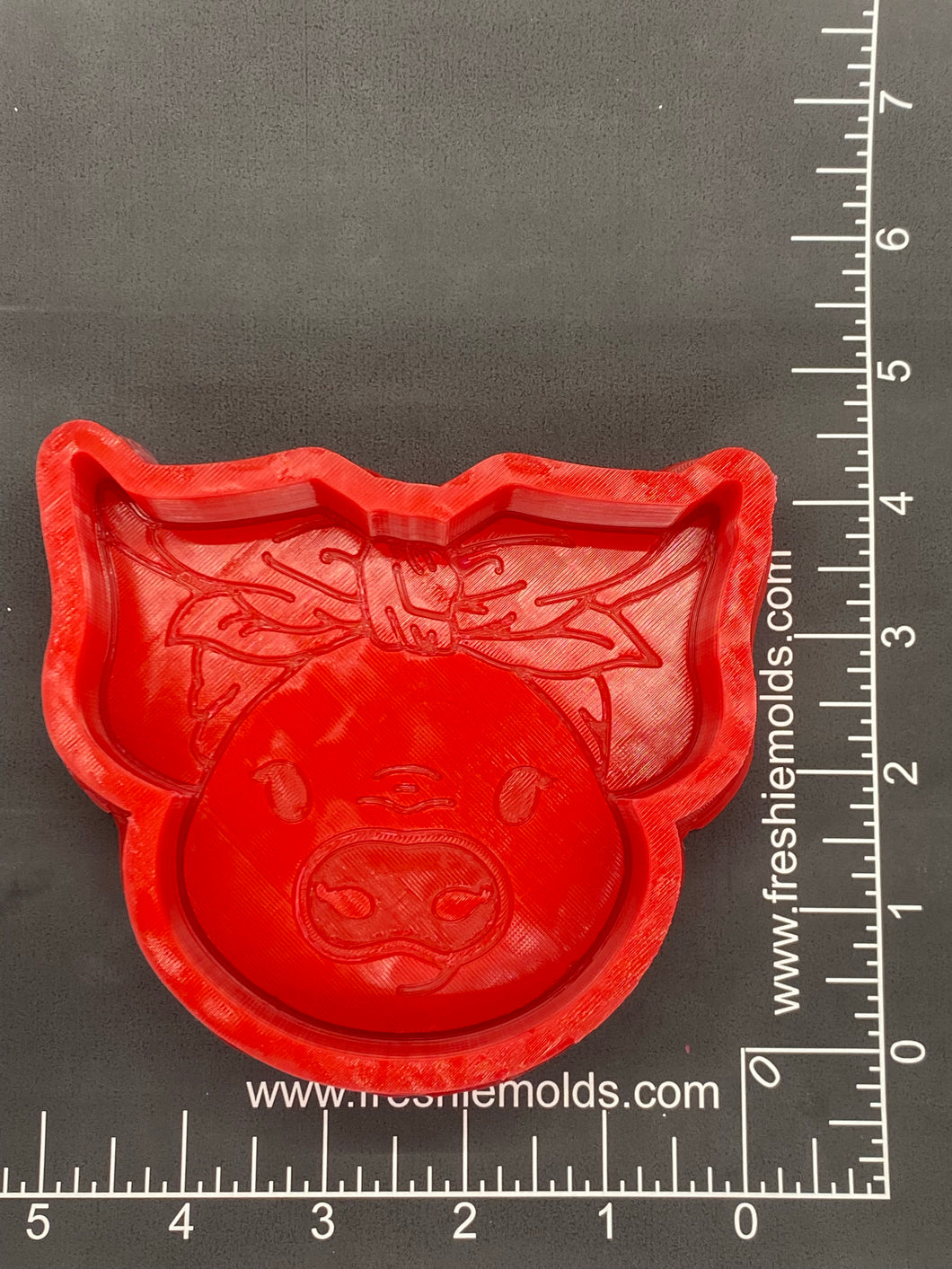 Pig face with bow Silicone Mold 5” wide x 4” tall x 1
