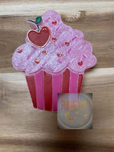 Load image into Gallery viewer, Cupcake with Heart Sprinkles Silicone Mold 4” W x 4.5&quot;H x 1&quot; deep
