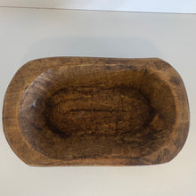 Load image into Gallery viewer, Wooden Dough Bowl Rectangle  9-10” Length X 5-6”Wide X 2”Tall
