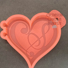 Load image into Gallery viewer, Music Heart Silicone Mold 4&quot; W x 4&quot; H x 1&quot; deep
