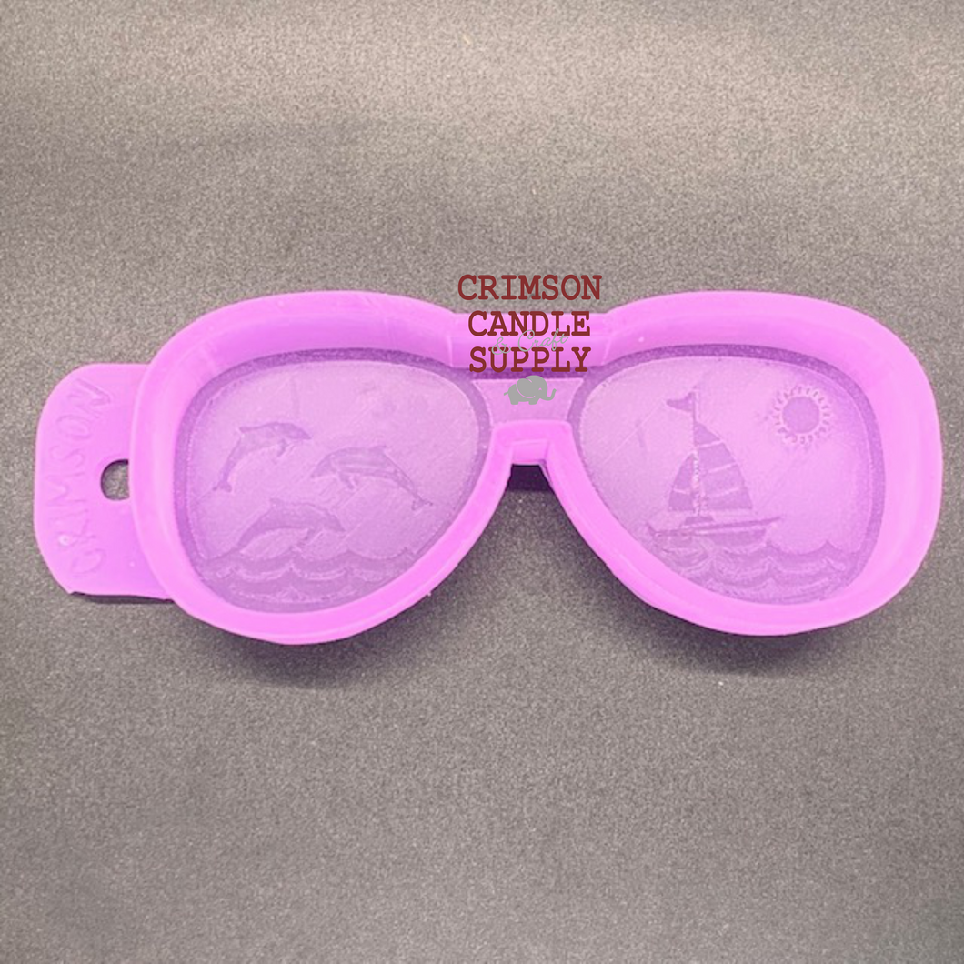 Seaside Sunglasses Silicone Mold  2” H x  5