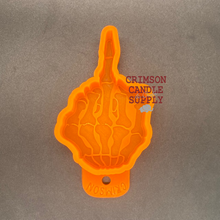 Load image into Gallery viewer, Skeleton Middle Finger Silicone Mold  4.25” W x 3” T x 1&quot; deep
