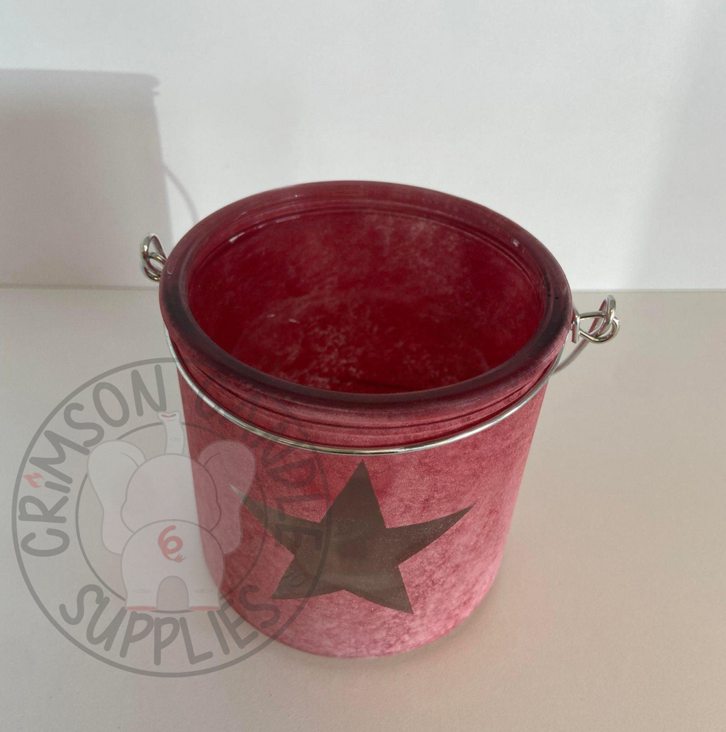 Star Bucket Frosted Glass Jar 16 oz. (Case of 4)