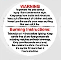 Candle Warning Labels 100 Ct. 1.5 inch