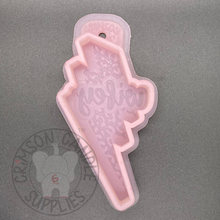 Load image into Gallery viewer, Wifey Leopard Lightning Bolt Silicone Mold 3.5&quot; wide x 5.5&quot; tall x 1&quot; deep
